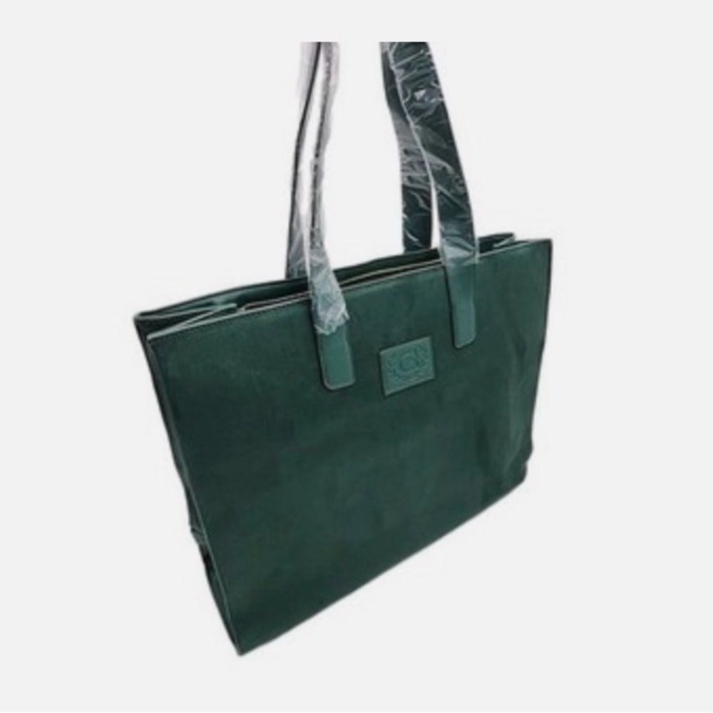 Guess GWP Dark Green Faux Suede Tote Bag